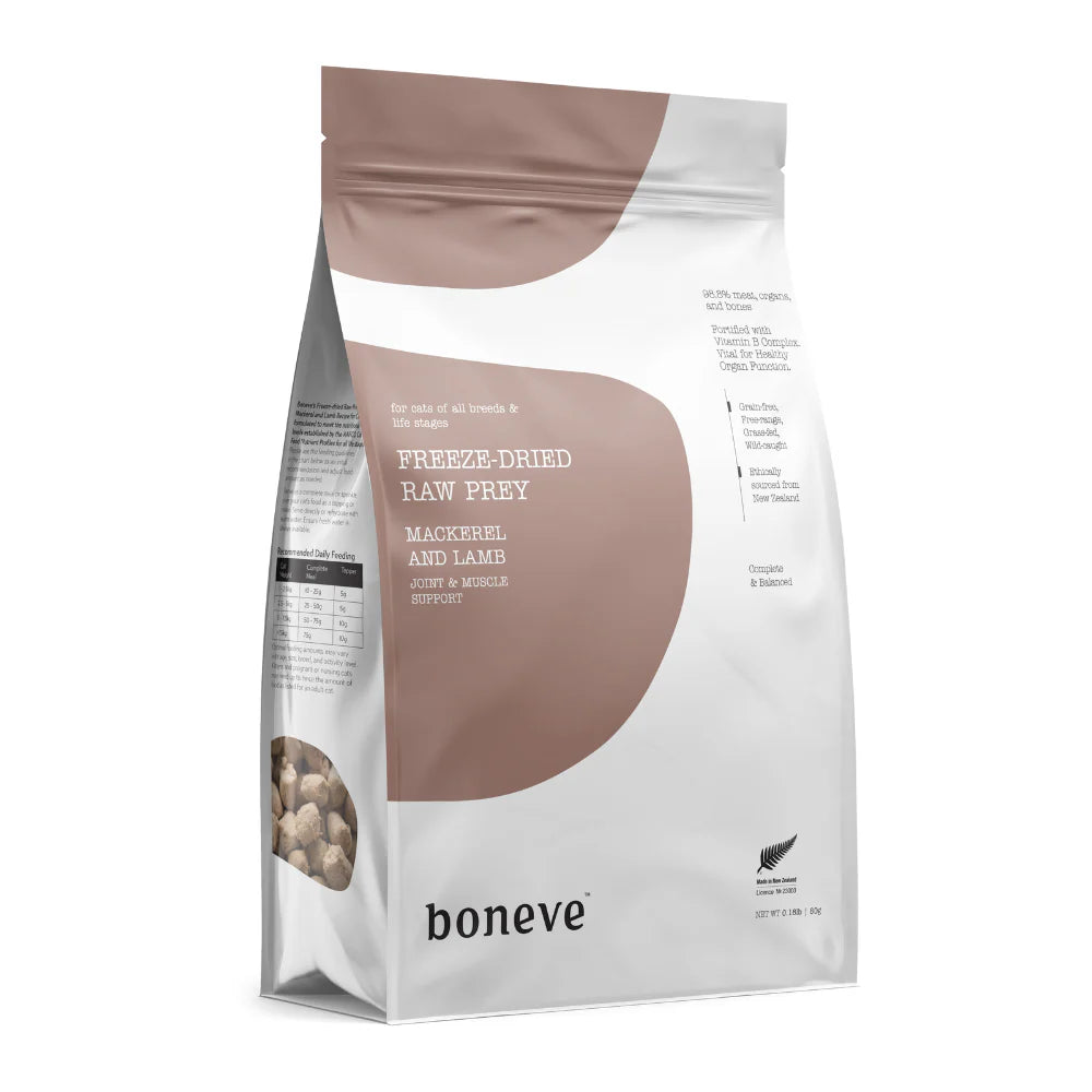 Boneve Freeze-Dried Raw Prey Mackerel & Lamb Dry Cat Food