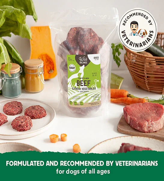 Wild Balance Complete BARF Menu Beef Raw Food for Dogs 1KG