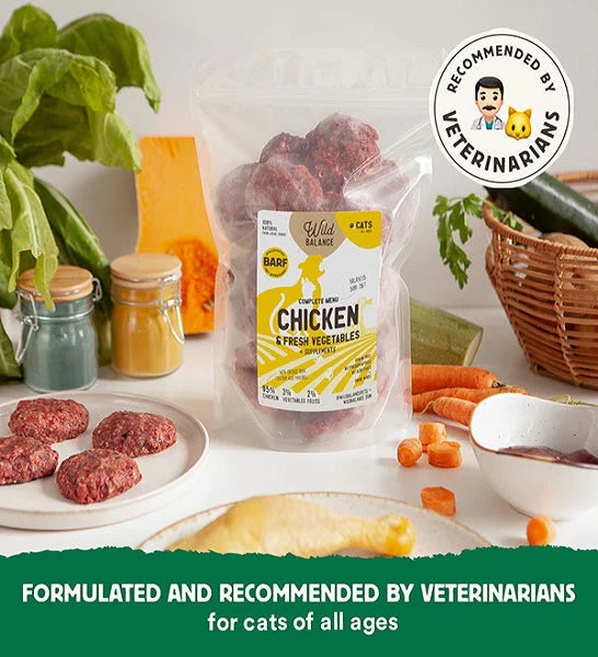 Wild Balance Complete BARF Menu Chicken Raw Food for Cats 1KG